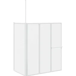 Plomberie-vidaXL Écran de bain Dépoli 120 x 70 x 137 cm Aluminium Blanc
