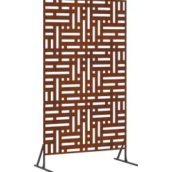 Clôtures & Barrières-vidaXL Écran de confidentialité Gris 100 x 50 x 180 cm Acier patiné