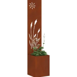 Décorations-vidaXL Écran de confidentialité de jardin Fretwork Rouillé 32 x 140 cm Acier patiné