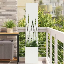 Décorations-vidaXL Écran de confidentialité de jardin Fretwork 32 x 150 cm Blanc