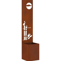 Décorations-vidaXL Écran de confidentialité de jardin Fretwork Rouillé 32 x 150 cm Acier patiné