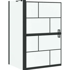 vidaXL Écran de douche de bain Noir et Transparent 116 x 68 x 128 cm