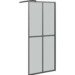 Plomberie-vidaXL Écran de douche 80x195 cm Verre trempé foncé Noir