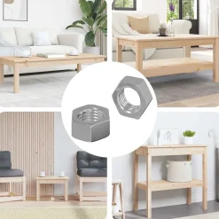 vidaXL Écrou Hexagonal 2 pcs Argenté M6 Métал