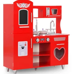 Jouets-vidaXL Cuisine en jouet pour enfants MDF 84x31x89 cm Rouge
