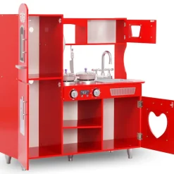 Jouets-vidaXL Cuisine en jouet pour enfants MDF 84x31x89 cm Rouge