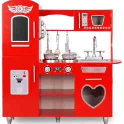 Jouets-vidaXL Cuisine en jouet pour enfants MDF 84x31x89 cm Rouge
