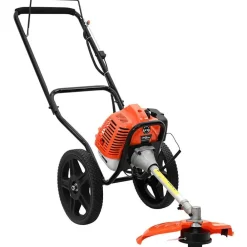 Accessoires D'Outils-vidaXL Débroussailleuse avec roues orange 52 cc 1,45 kW