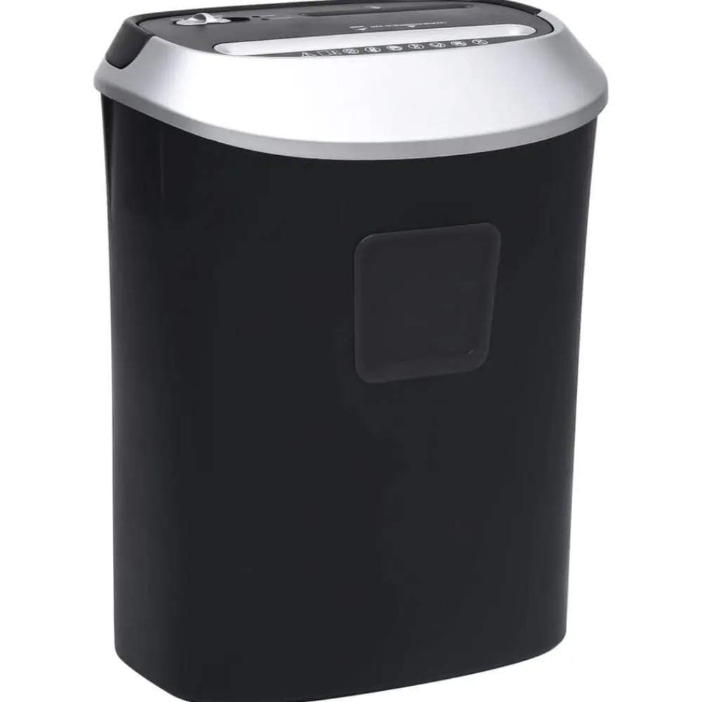 Fournitures De Bureau-vidaXL Déchiqueteuse de papier 10 feuilles à coupe transversale Noir