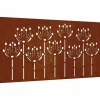 Décorations-vidaXL Décoration murale jardin 105x55 cm acier corten design de fleur