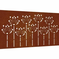 Décorations-vidaXL Décoration murale jardin 105x55 cm acier corten design de fleur