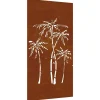 vidaXL Décoration murale jardin 105x55 cm acier corten design palmier