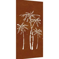 vidaXL Décoration murale jardin 105x55 cm acier corten design palmier
