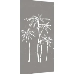 vidaXL Décoration murale jardin 105x55 cm acier corten design palmier