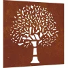 Décorations-vidaXL Décoration murale jardin 55x55 cm acier corten design d'arbre