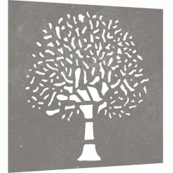 Décorations-vidaXL Décoration murale jardin 55x55 cm acier corten design d'arbre