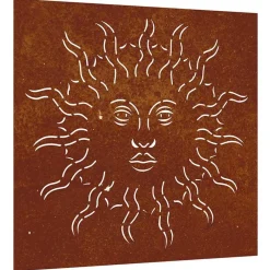 Décorations-vidaXL Décoration murale jardin 55x55 cm acier corten design du soleil