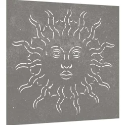 Décorations-vidaXL Décoration murale jardin 55x55 cm acier corten design du soleil