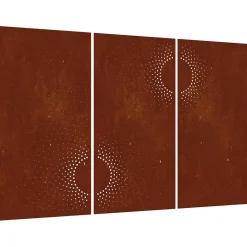 vidaXL Décorations murales jardin 3 pcs 105x55 cm design du soleil