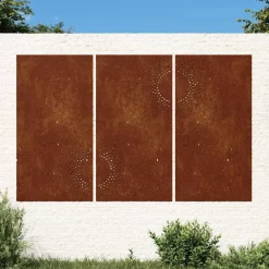 vidaXL Décorations murales jardin 3 pcs 105x55 cm design du soleil