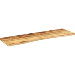 vidaXL Dessus de bureau avec courbe 160x50x2,5 cm manguier massif brut