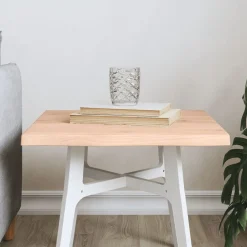 vidaXL Dessus de table bois chêne massif non traité bordure assortie