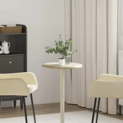 vidaXL Dessus de table Crème Ø40x2,5 cm Marbre
