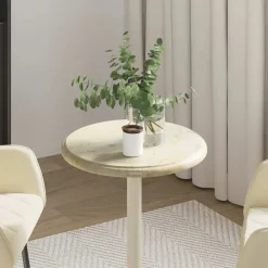 vidaXL Dessus de table Crème Ø40x2,5 cm Marbre