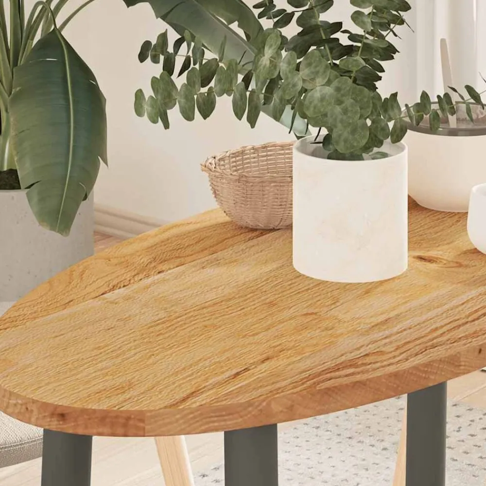 vidaXL Dessus de table 80x40x2 cm bois de chêne massif ovale