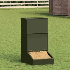 Articles Pour Animaux De Compagnie-vidaXL Distributeur de porcs 55 x 38 x 76 cm Vert olive