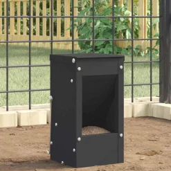 Articles Pour Animaux De Compagnie-vidaXL Distributeur pour lapins 12,5 x 12,5 x 25 cm Noir
