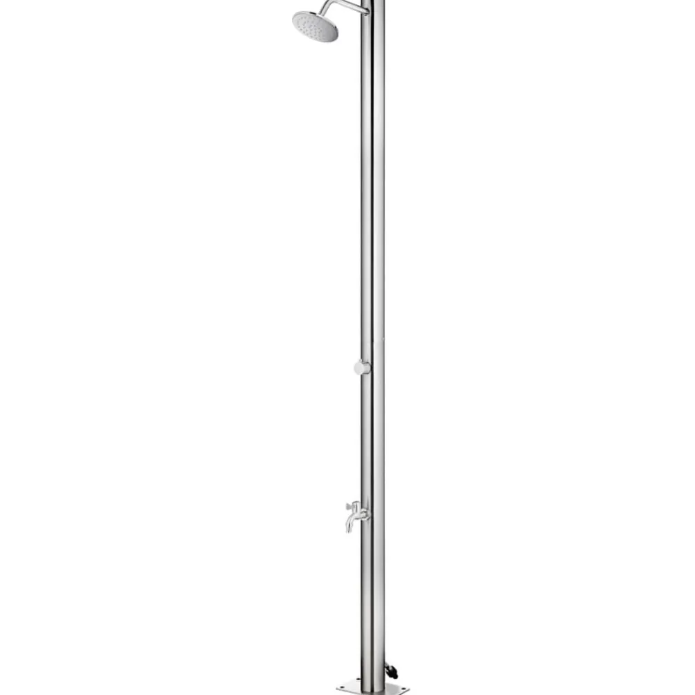 vidaXL Douche de jardin 215 cm Acier inoxydable