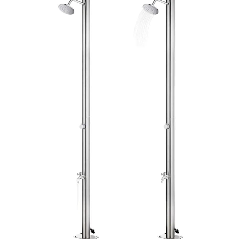 vidaXL Douche de jardin 215 cm Acier inoxydable