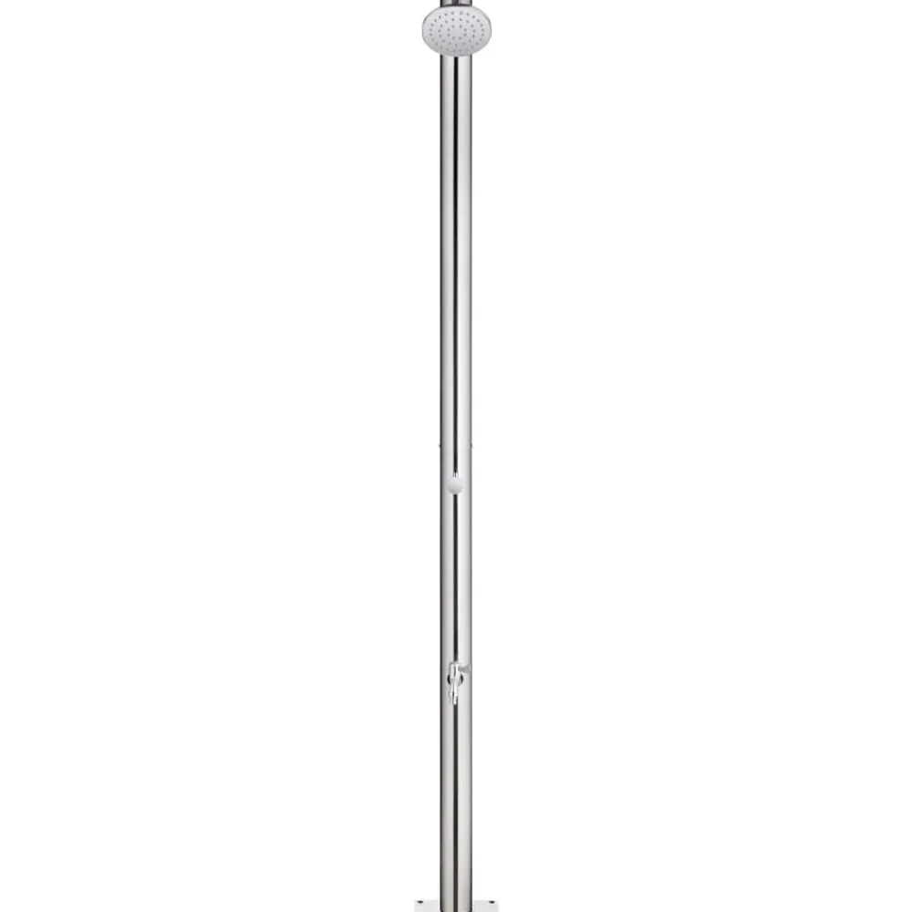 vidaXL Douche de jardin 215 cm Acier inoxydable