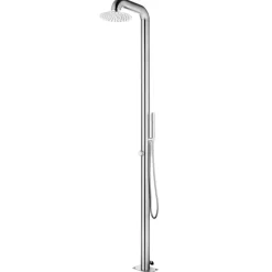 vidaXL Douche de jardin avec base 230 cm Acier inoxydable