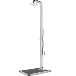 vidaXL Douche de jardin avec base 230 cm Acier inoxydable