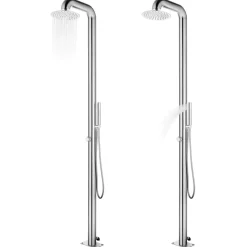 vidaXL Douche de jardin avec base 230 cm Acier inoxydable