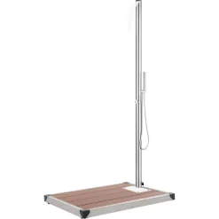 vidaXL Douche de jardin avec base 225 cm Acier inoxydable