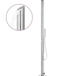 vidaXL Douche de jardin avec base 225 cm Acier inoxydable
