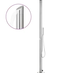 vidaXL Douche de jardin avec base 225 cm Acier inoxydable