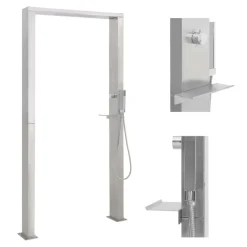 Piscine & Spa-vidaXL Douche d'extérieur à double jet Acier inoxydable