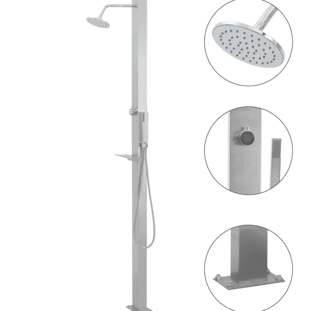 Piscine & Spa-vidaXL Douche d'extérieur Acier inoxydable Droit