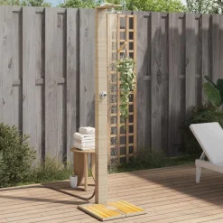 vidaXL Douche d'extérieur 50x55x224cm résine tressée bois acacia