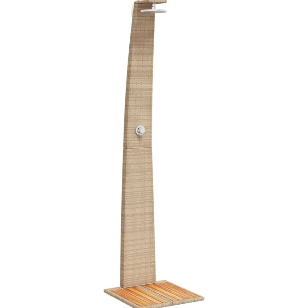 vidaXL Douche d'extérieur 55x60x224cm résine tressée bois acacia