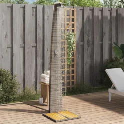 Piscine & Spa-vidaXL Douche d'extérieur 55x60x224 cm résine tressée bois acacia Gris