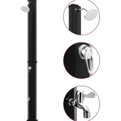 Piscine & Spa-vidaXL Douche solaire d'extérieur avec pomme de douche et robinet 35 L Noir
