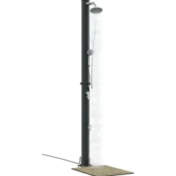 vidaXL Douche solaire extérieure Noir 217 cm PVC et Aluminium