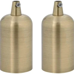 Accessoires Pour Luminaires-vidaXL Douilles de lampe 2 pcs E27 Bronze