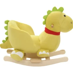 Jouets-vidaXL Dragon à bascule avec dossier Peluche 60x32x53 cm Vert citron