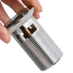 Plomberie-vidaXL Drain à poussoir avec débordement 6,4x6,4x9,1 cm Chrome